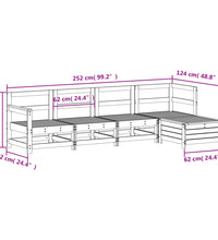 5-tlg. Garten-Sofagarnitur Massivholz Kiefer