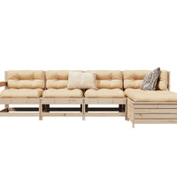 5-tlg. Garten-Sofagarnitur Massivholz Kiefer