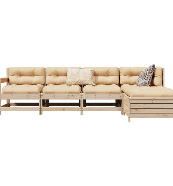 5-tlg. Garten-Sofagarnitur Massivholz Kiefer