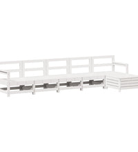 6-tlg. Garten-Sofagarnitur Weiß Massivholz Kiefer