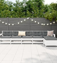 6-tlg. Garten-Sofagarnitur Weiß Massivholz Kiefer