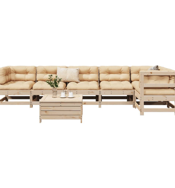 7-tlg. Garten-Sofagarnitur Massivholz Kiefer