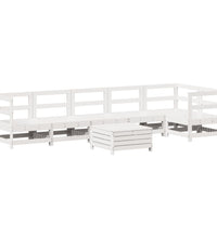 7-tlg. Garten-Sofagarnitur Weiß Massivholz Kiefer