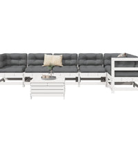 7-tlg. Garten-Sofagarnitur Weiß Massivholz Kiefer