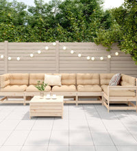 7-tlg. Garten-Sofagarnitur Massivholz Kiefer