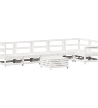 7-tlg. Garten-Sofagarnitur Weiß Massivholz Kiefer