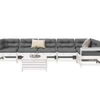 7-tlg. Garten-Sofagarnitur Weiß Massivholz Kiefer