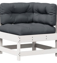 7-tlg. Garten-Lounge-Set mit Kissen Weiß Massivholz Kiefer