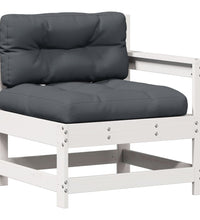 7-tlg. Garten-Lounge-Set mit Kissen Weiß Massivholz Kiefer