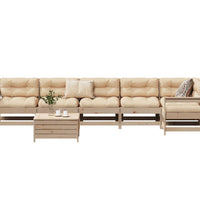 7-tlg. Garten-Sofagarnitur Massivholz Kiefer