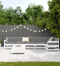 7-tlg. Garten-Sofagarnitur Weiß Massivholz Kiefer