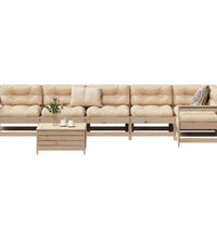 7-tlg. Garten-Sofagarnitur Massivholz Kiefer