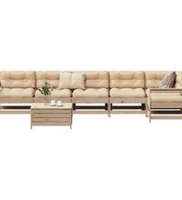 7-tlg. Garten-Sofagarnitur Massivholz Kiefer