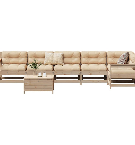 7-tlg. Garten-Sofagarnitur Massivholz Kiefer