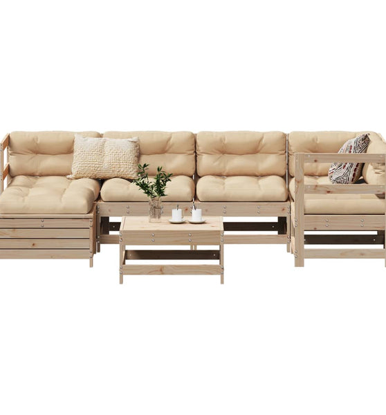 7-tlg. Garten-Sofagarnitur Massivholz Kiefer