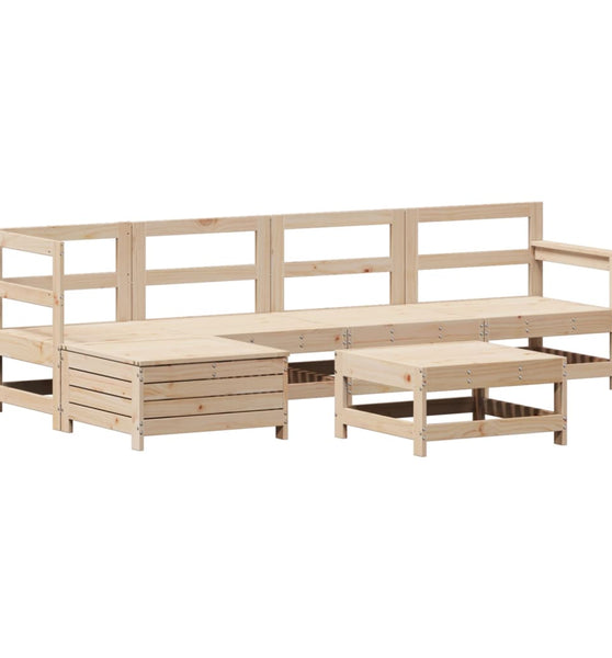 6-tlg. Garten-Sofagarnitur Massivholz Kiefer