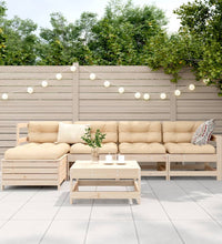 6-tlg. Garten-Sofagarnitur Massivholz Kiefer