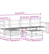 6-tlg. Garten-Sofagarnitur Massivholz Kiefer
