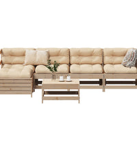 6-tlg. Garten-Sofagarnitur Massivholz Kiefer