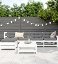 6-tlg. Garten-Sofagarnitur Weiß Massivholz Kiefer