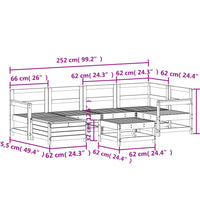 7-tlg. Garten-Sofagarnitur Massivholz Kiefer