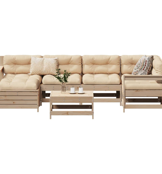 7-tlg. Garten-Sofagarnitur Massivholz Kiefer