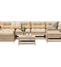 7-tlg. Garten-Sofagarnitur Massivholz Kiefer