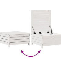 7-tlg. Garten-Lounge-Set mit Kissen Weiß Massivholz Kiefer