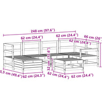 7-tlg. Garten-Sofagarnitur Massivholz Kiefer