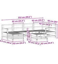 7-tlg. Garten-Sofagarnitur Massivholz Kiefer