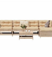 6-tlg. Garten-Sofagarnitur Massivholz Kiefer