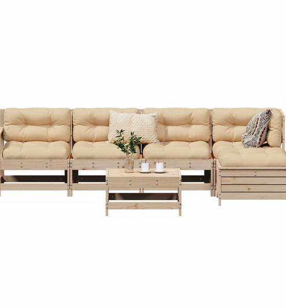 6-tlg. Garten-Sofagarnitur Massivholz Kiefer