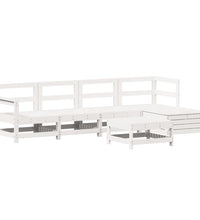 6-tlg. Garten-Sofagarnitur Weiß Massivholz Kiefer