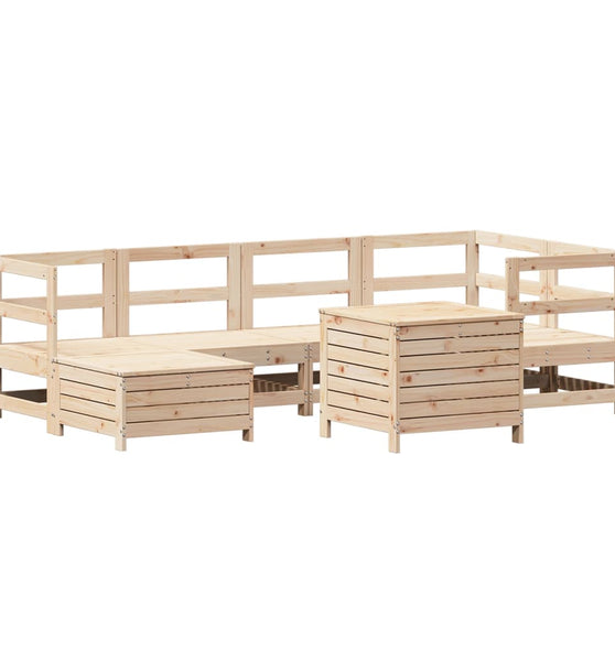 7-tlg. Garten-Sofagarnitur Massivholz Kiefer