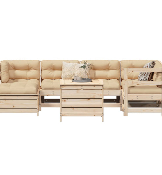7-tlg. Garten-Sofagarnitur Massivholz Kiefer