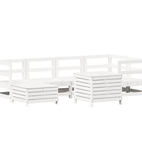 7-tlg. Garten-Sofagarnitur Weiß Massivholz Kiefer