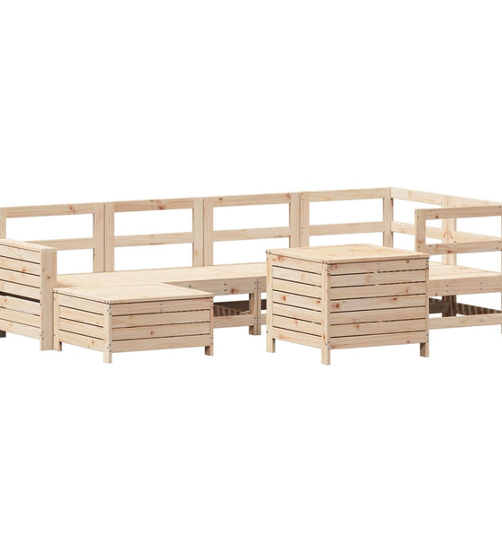 7-tlg. Garten-Sofagarnitur Massivholz Kiefer