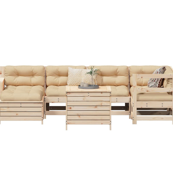 7-tlg. Garten-Sofagarnitur Massivholz Kiefer