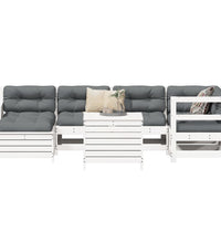 7-tlg. Garten-Sofagarnitur Weiß Massivholz Kiefer