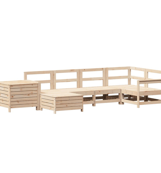 7-tlg. Garten-Sofagarnitur Massivholz Kiefer