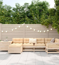 7-tlg. Garten-Sofagarnitur Massivholz Kiefer