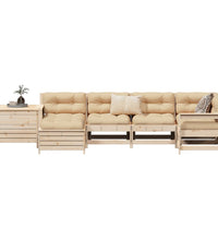 7-tlg. Garten-Sofagarnitur Massivholz Kiefer