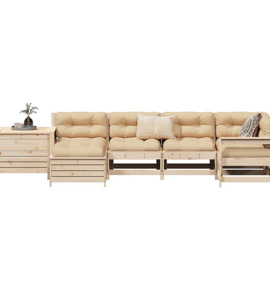 7-tlg. Garten-Sofagarnitur Massivholz Kiefer