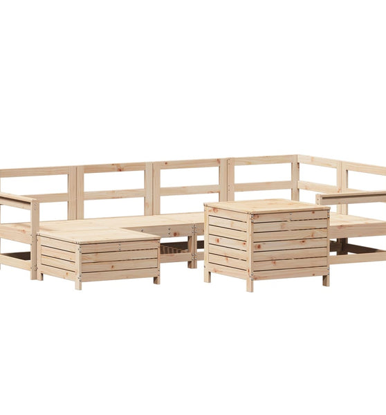 7-tlg. Garten-Sofagarnitur Massivholz Kiefer