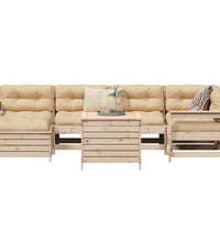 7-tlg. Garten-Sofagarnitur Massivholz Kiefer