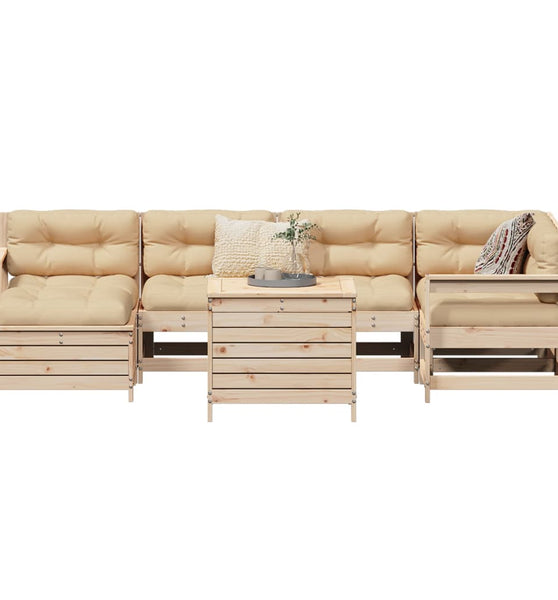 7-tlg. Garten-Sofagarnitur Massivholz Kiefer