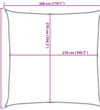 Sonnensegel 160 g/m² Quadratisch Hellgrau 3x3 m HDPE