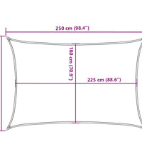 Sonnensegel 160 g/m² Rechteckig Hellgrau 2x2,5 m HDPE