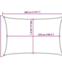 Sonnensegel 160 g/m² Rechteckig Hellgrau 2x3 m HDPE