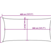 Sonnensegel 160 g/m² Rechteckig Hellgrau 2x4 m HDPE